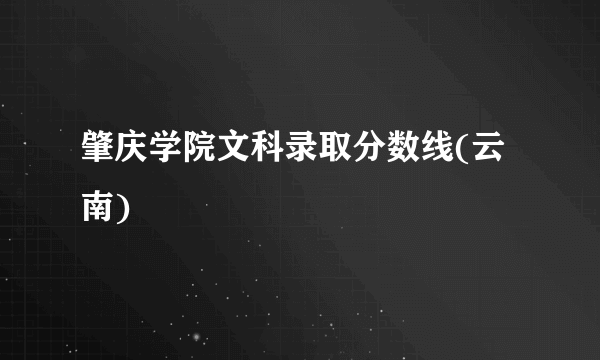 肇庆学院文科录取分数线(云南)