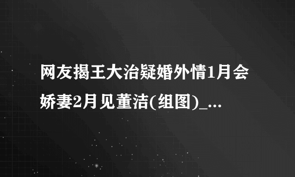 网友揭王大治疑婚外情1月会娇妻2月见董洁(组图)_娱乐频道_飞外网