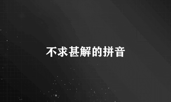 不求甚解的拼音