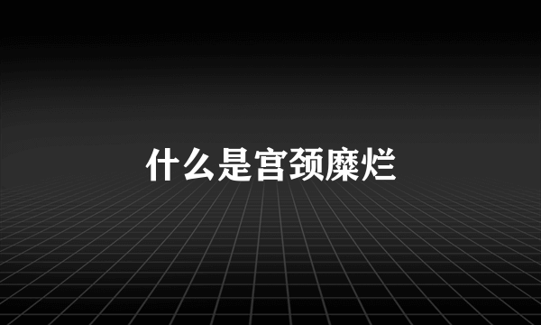 什么是宫颈糜烂