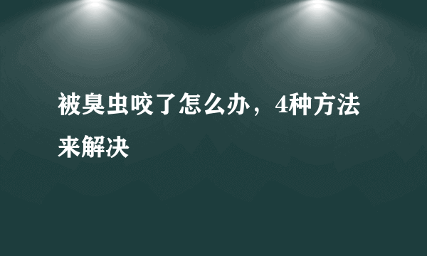 被臭虫咬了怎么办，4种方法来解决