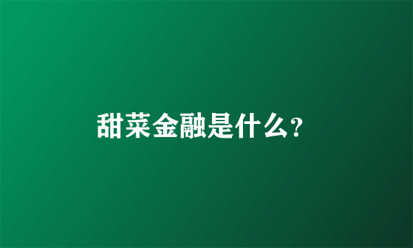 甜菜金融是什么？