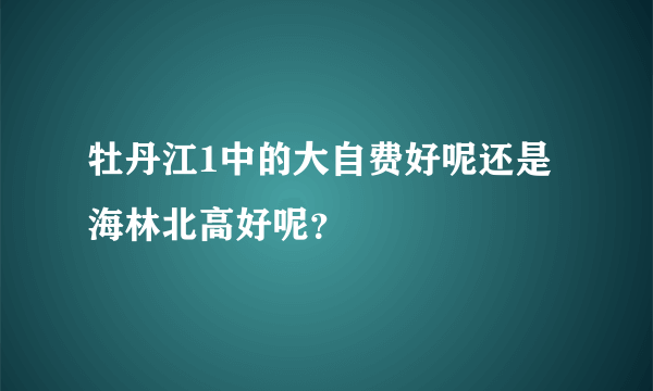 牡丹江1中的大自费好呢还是海林北高好呢？