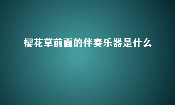 樱花草前面的伴奏乐器是什么