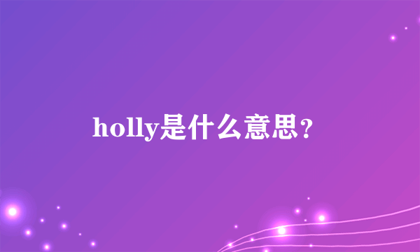 holly是什么意思？