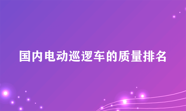 国内电动巡逻车的质量排名