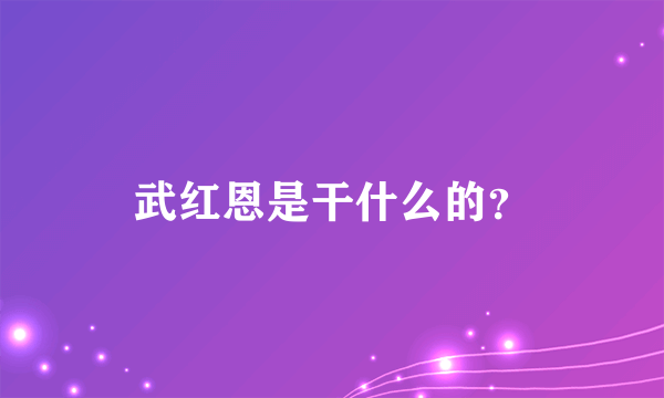 武红恩是干什么的？