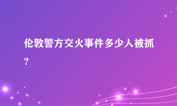 伦敦警方交火事件多少人被抓？