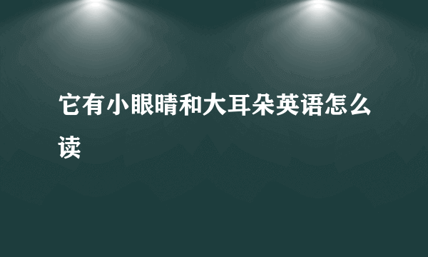 它有小眼晴和大耳朵英语怎么读