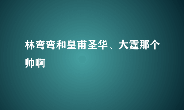 林弯弯和皇甫圣华、大霆那个帅啊