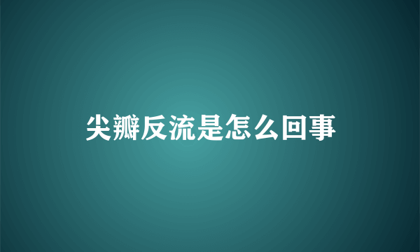 尖瓣反流是怎么回事