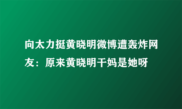 向太力挺黄晓明微博遭轰炸网友：原来黄晓明干妈是她呀