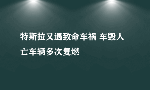 特斯拉又遇致命车祸 车毁人亡车辆多次复燃