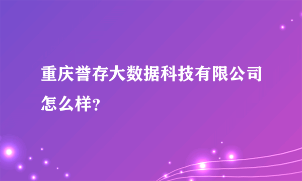 重庆誉存大数据科技有限公司怎么样？