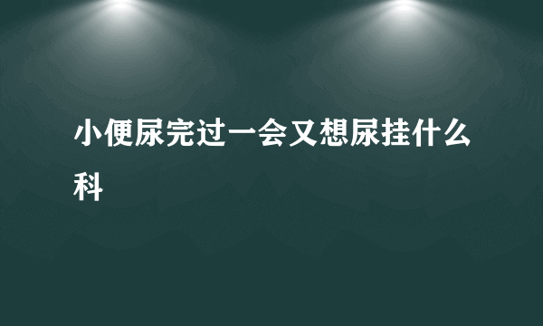 小便尿完过一会又想尿挂什么科