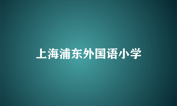 上海浦东外国语小学