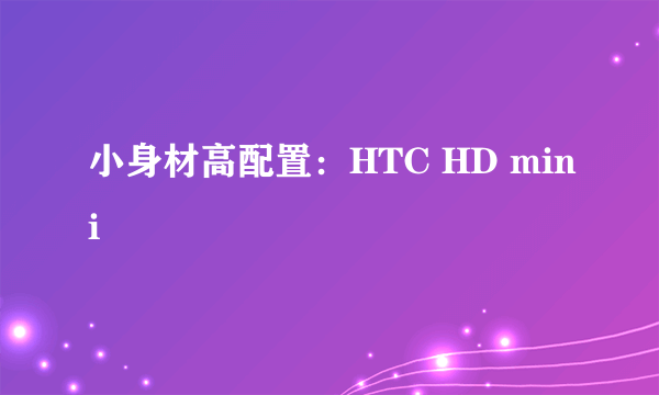 小身材高配置：HTC HD mini