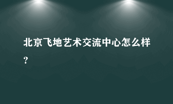 北京飞地艺术交流中心怎么样？