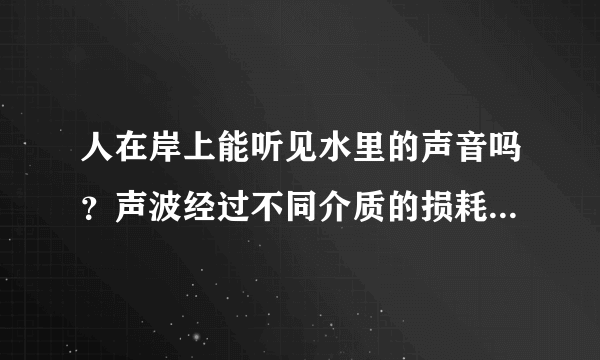 人在岸上能听见水里的声音吗？声波经过不同介质的损耗大小有什么区别？