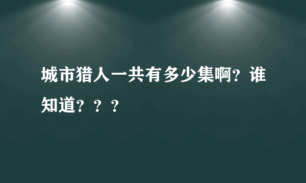 城市猎人一共有多少集啊？谁知道？？？