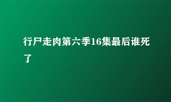 行尸走肉第六季16集最后谁死了