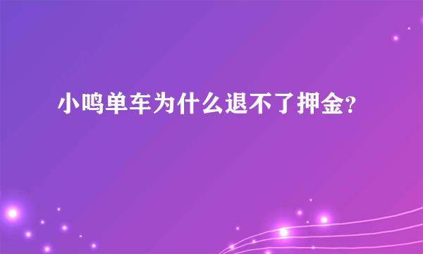 小鸣单车为什么退不了押金？