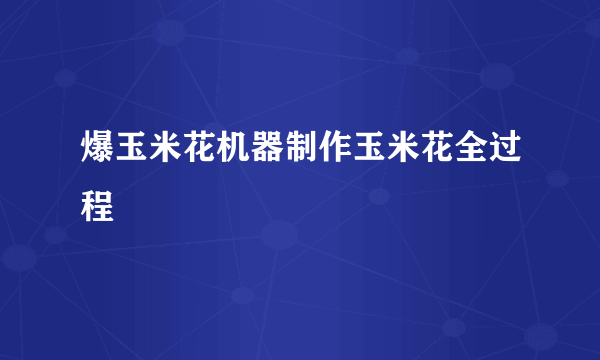 爆玉米花机器制作玉米花全过程