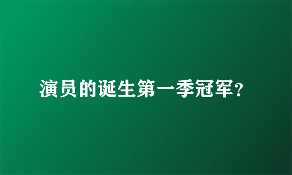 演员的诞生第一季冠军？