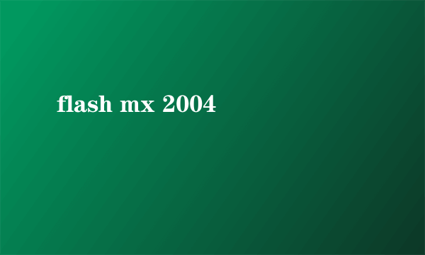 flash mx 2004