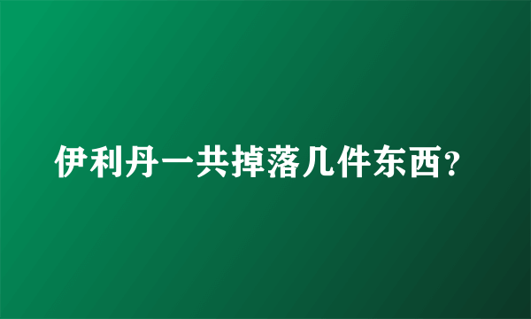 伊利丹一共掉落几件东西？