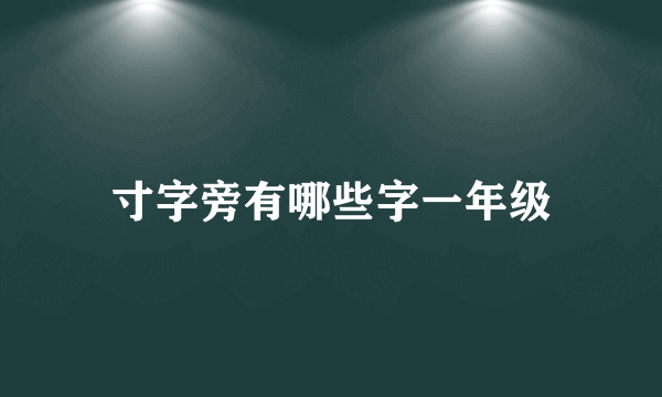 寸字旁有哪些字一年级