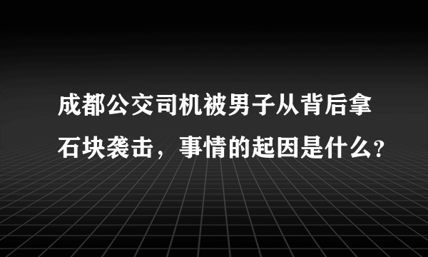 成都公交司机被男子从背后拿石块袭击，事情的起因是什么？