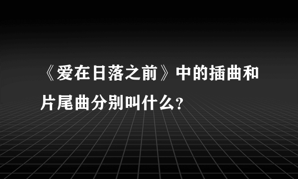 《爱在日落之前》中的插曲和片尾曲分别叫什么？