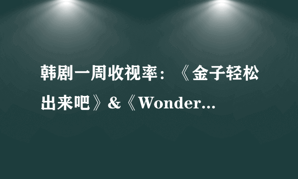 韩剧一周收视率：《金子轻松出来吧》&《Wonderful Mama》