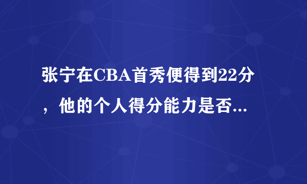 张宁在CBA首秀便得到22分，他的个人得分能力是否被低估了？