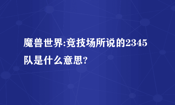 魔兽世界:竞技场所说的2345队是什么意思?