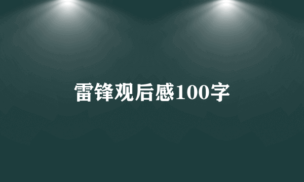 雷锋观后感100字