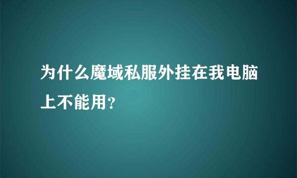 为什么魔域私服外挂在我电脑上不能用？