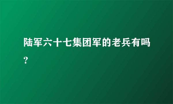 陆军六十七集团军的老兵有吗？