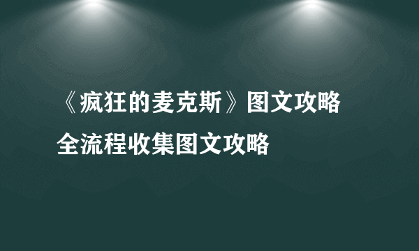 《疯狂的麦克斯》图文攻略 全流程收集图文攻略