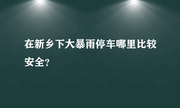 在新乡下大暴雨停车哪里比较安全？