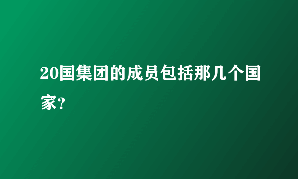 20国集团的成员包括那几个国家？