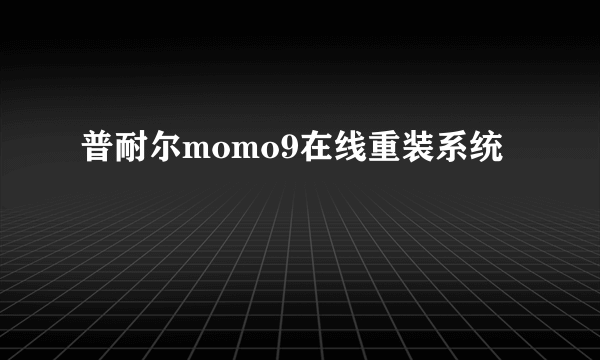 普耐尔momo9在线重装系统