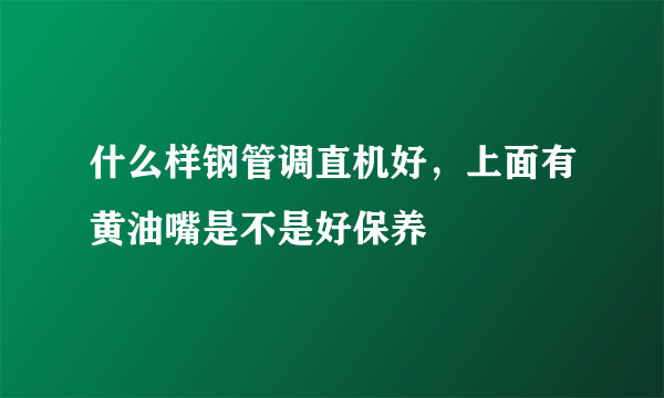 什么样钢管调直机好，上面有黄油嘴是不是好保养