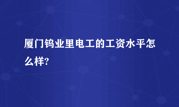 厦门钨业里电工的工资水平怎么样?