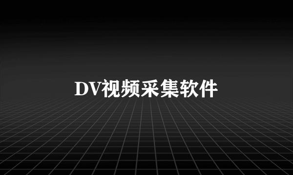 DV视频采集软件