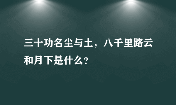 三十功名尘与土，八千里路云和月下是什么？