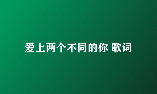 爱上两个不同的你 歌词