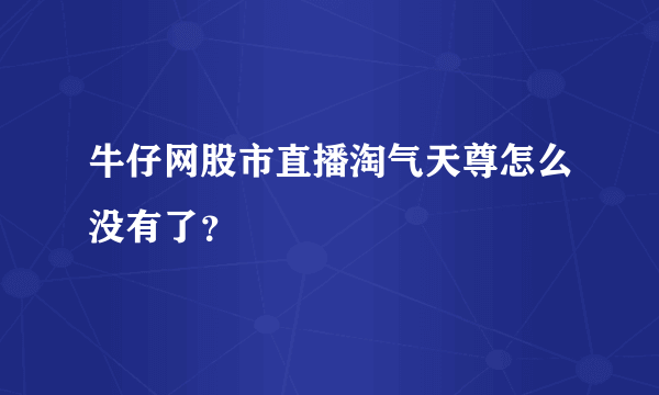 牛仔网股市直播淘气天尊怎么没有了？