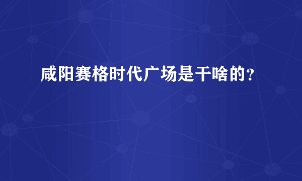 咸阳赛格时代广场是干啥的？